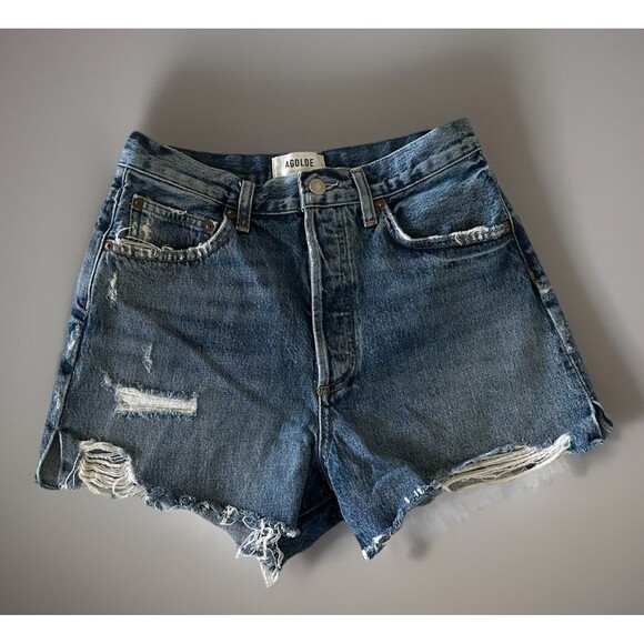 Agolde Parker Vintage Cut Off Denim Shorts In Swapmeet Size 27 Country Boho - Picture 1 of 9